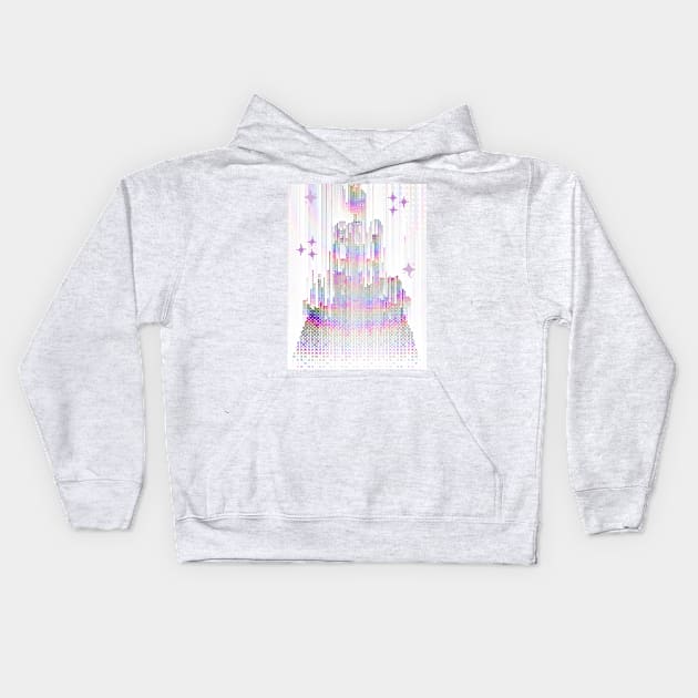 Rainbow Pixel Princess Kids Hoodie by LaurenPatrick